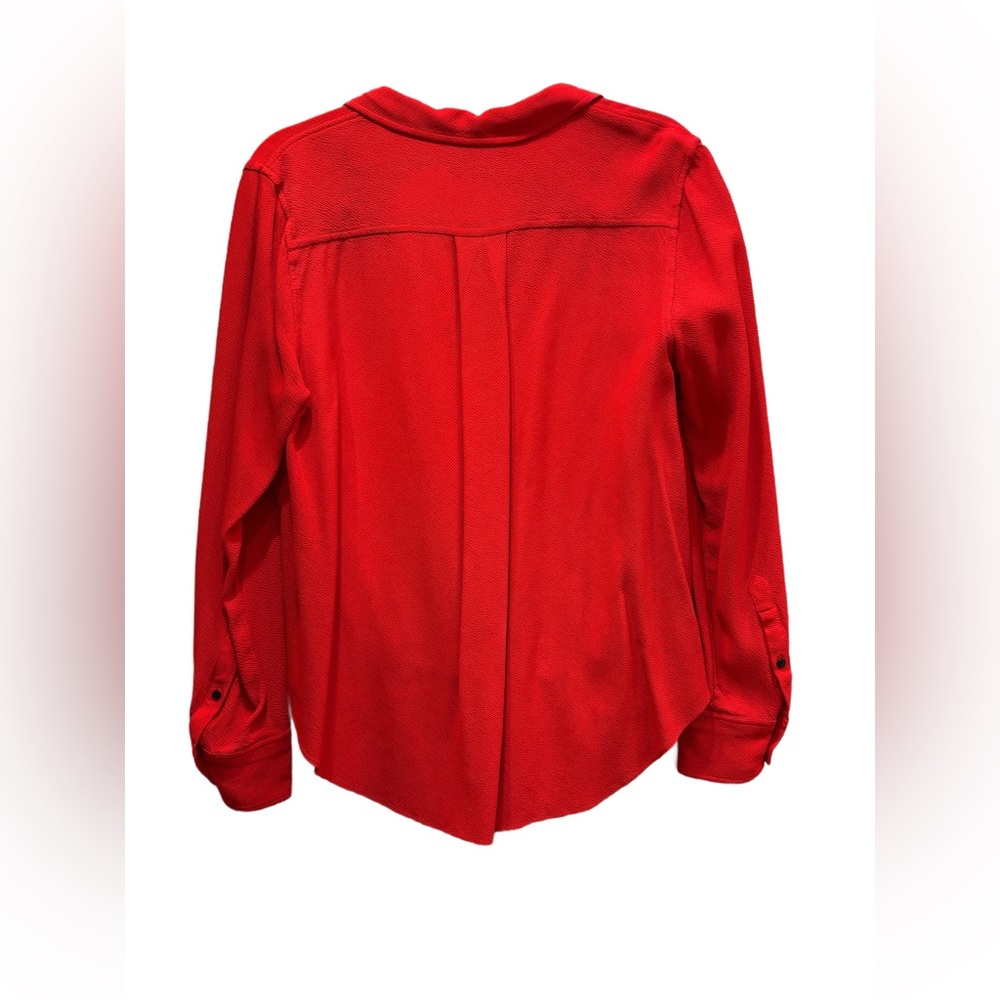 rag & bone Dean Drape Front Blouse in FIRE RED- Standout business casual ❤️Large - Picture 3 of 6